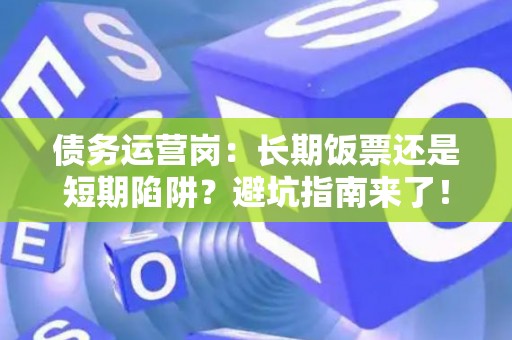债务运营岗：长期饭票还是短期陷阱？避坑指南来了！